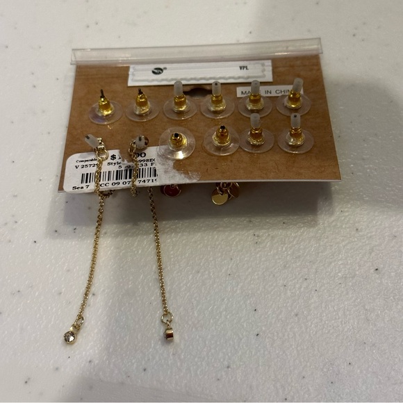NWT Rachel Roy Set of 6 pairs - gold tone earrings post back, studs & 1 pr hoops - Picture 11 of 11